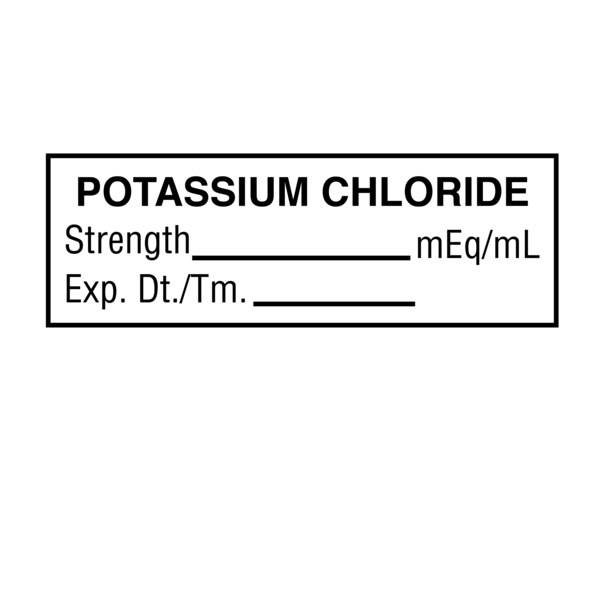 Tape, Potassium Chloride 1/2 x 500 White w/Black, PK6